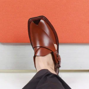 Peshawari Chappal - Brown Mustard