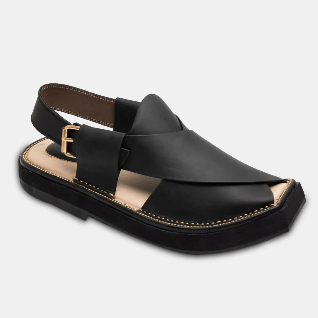 HEEL MATTE BLACK Kaptaan Chappal