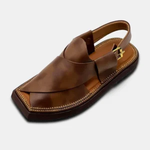Kaptaan Chappal - Brown Double Shade