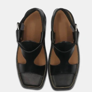 Kohati Chappal Black Handmade Leather Footwear Style