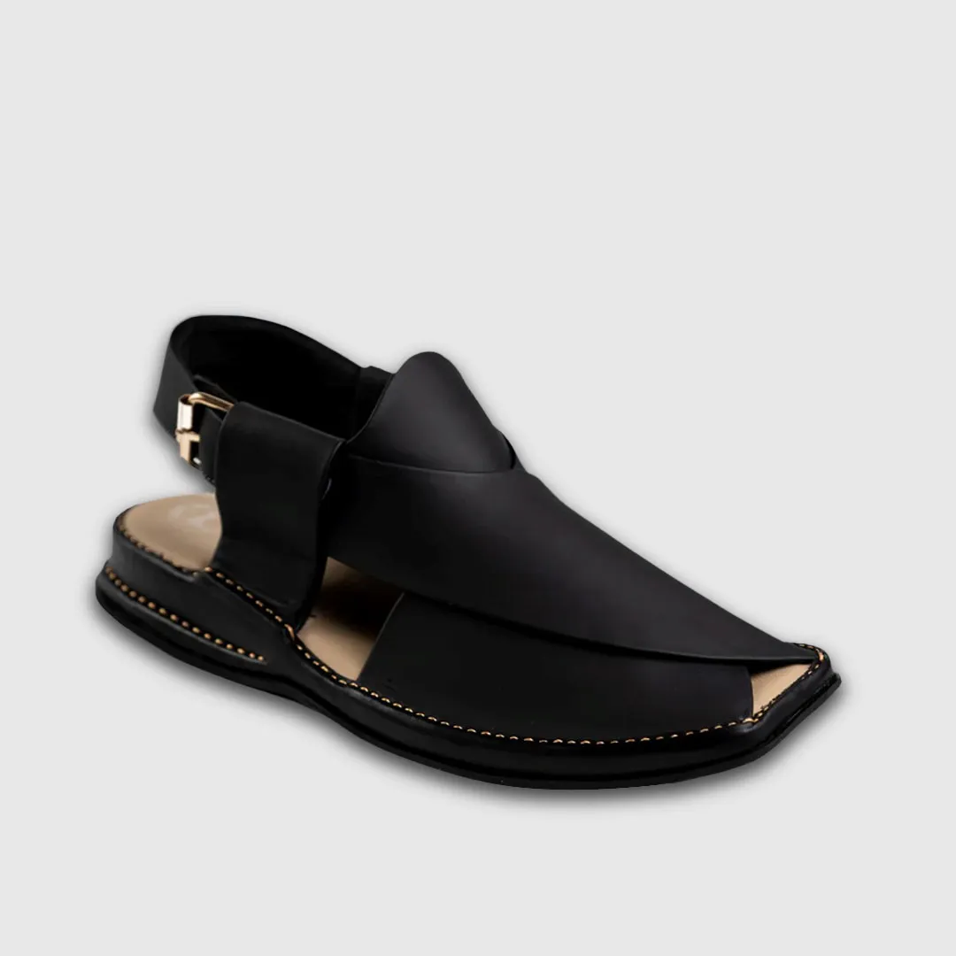 Peshawari Chappal - Matte Black