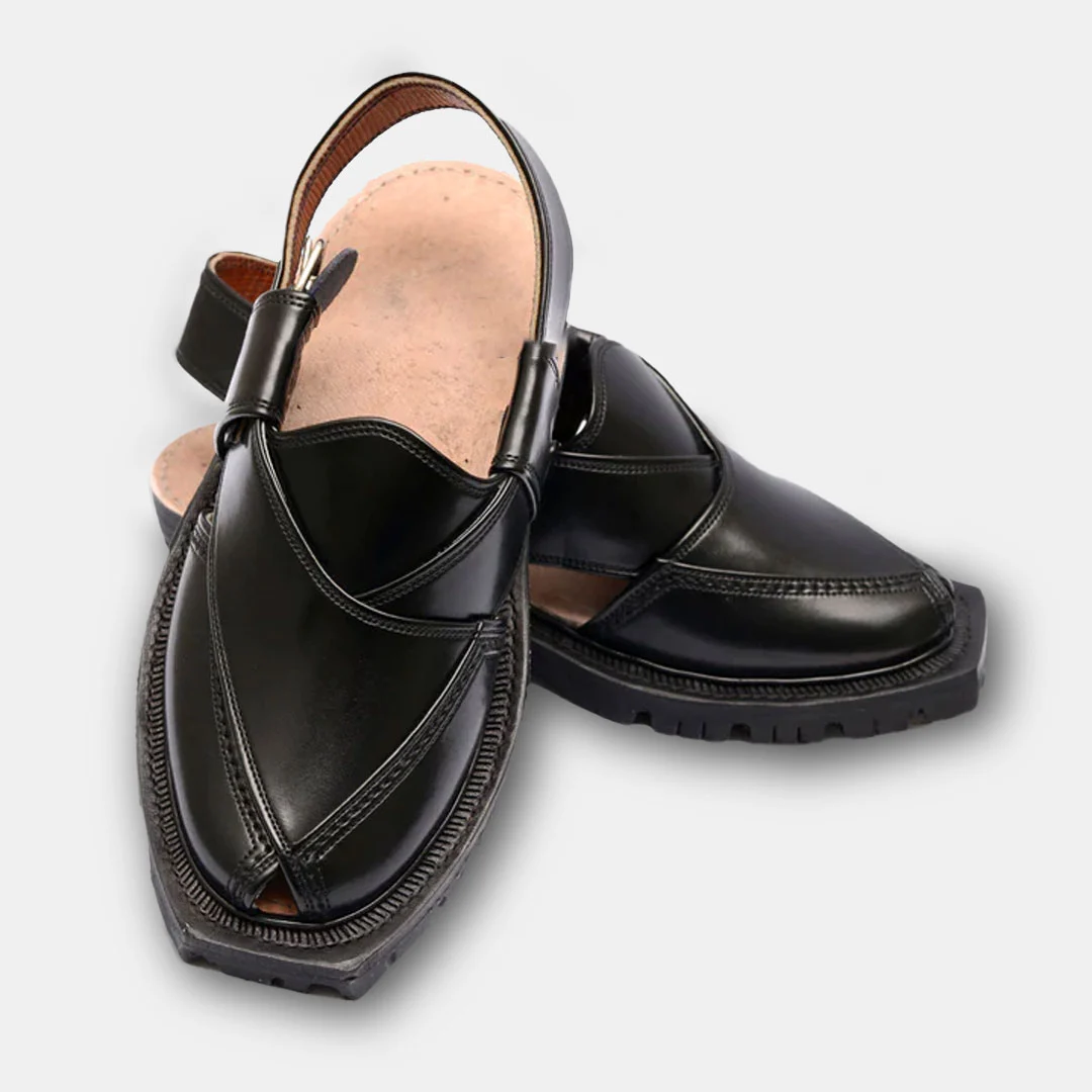 Norozi Chappal Black Handmade Genuine Leather