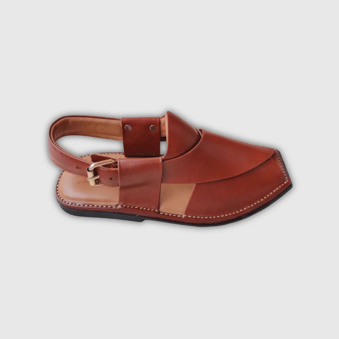 Peshawari Chappal Brown Leather Handmade Footwear