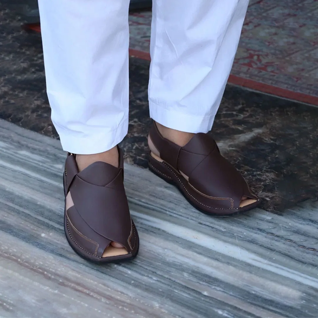 Peshawari Chappal Dark Brown