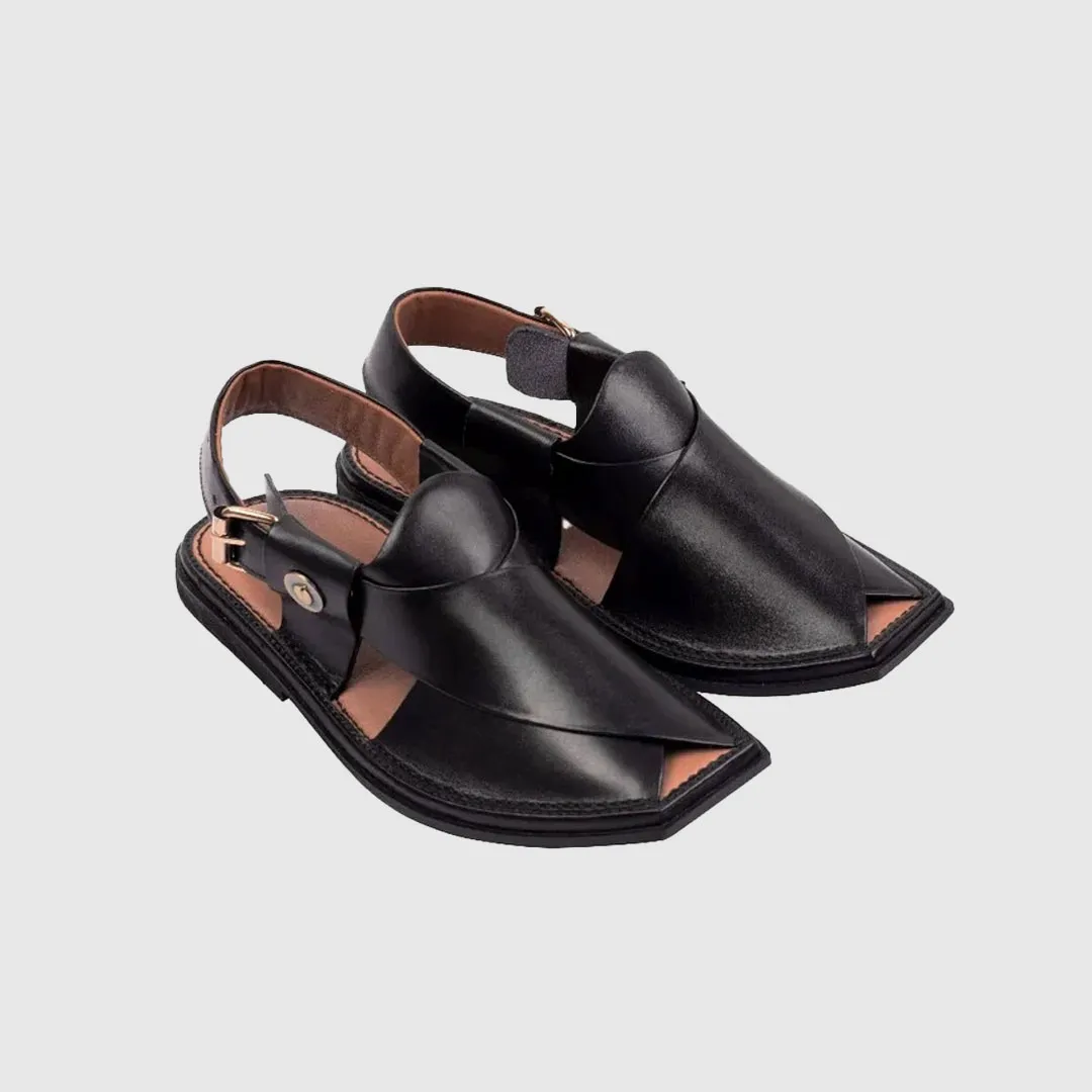 Black Peshawari Chappal