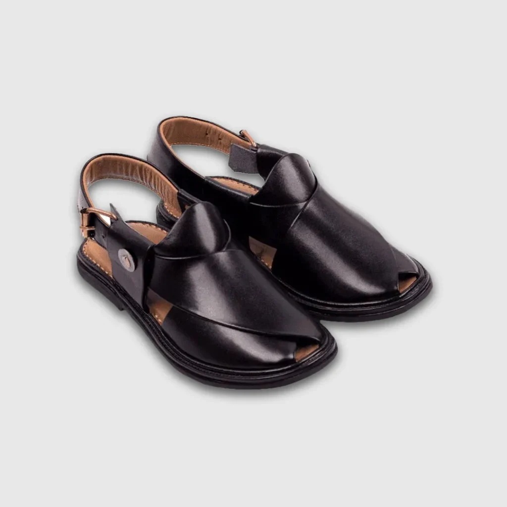 Black Round Shape Chappal