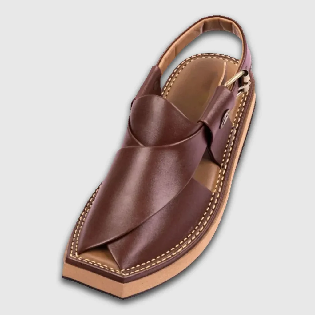 Burgundy Kaptaan Peshawari Chappal