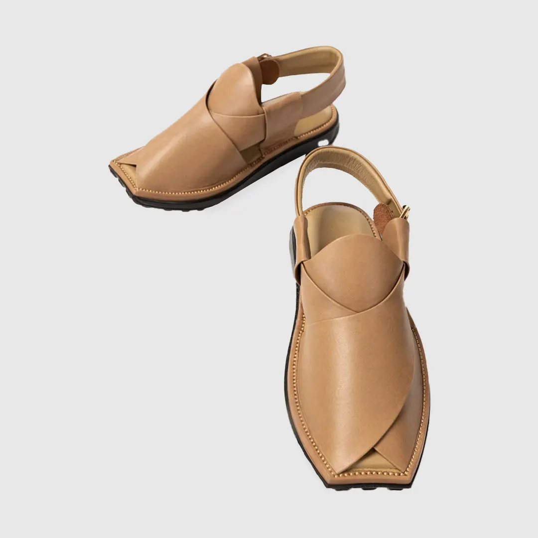 Fawn Mens Peshawari Chappal Design