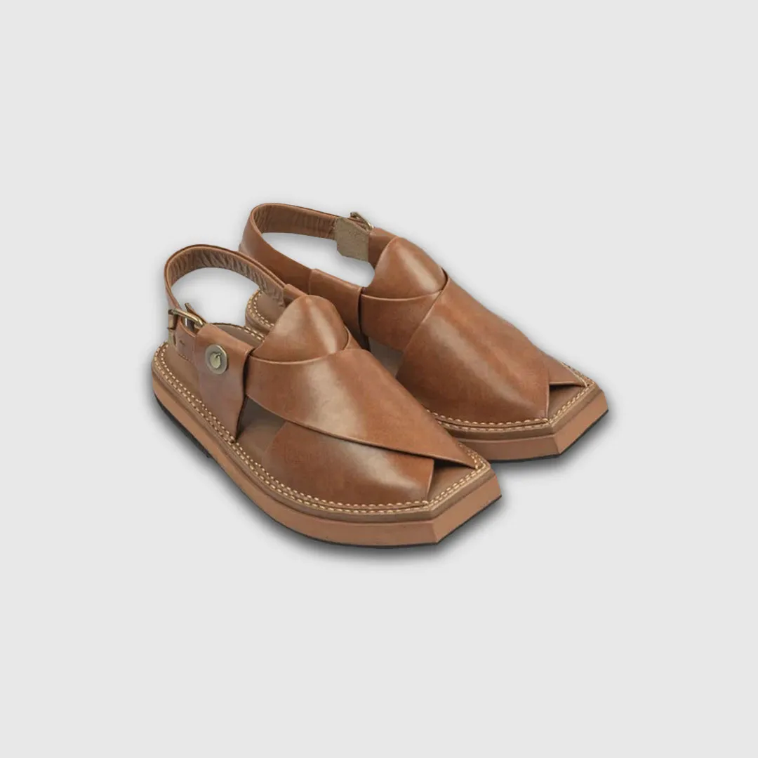 Nue Brown Color Kaptaan Peshawari Chappal