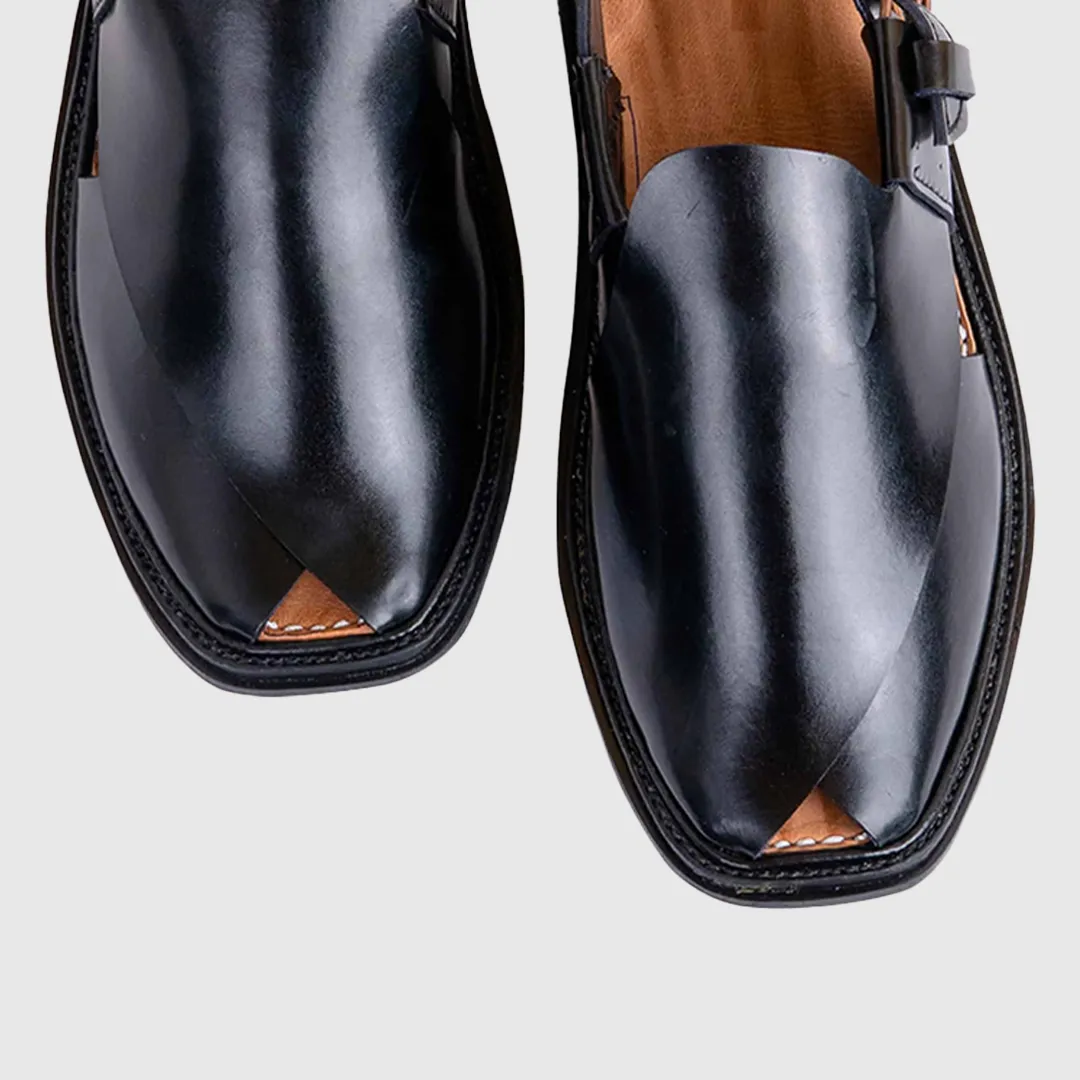 Pakhtun Wardrobe Chappal Black Colour