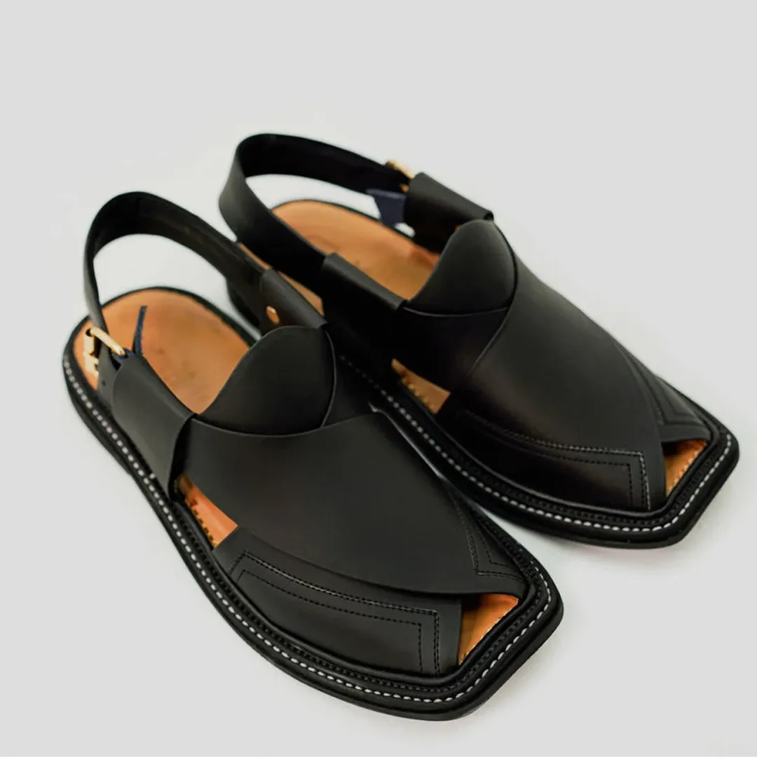 Peshawri Chappal black rubber