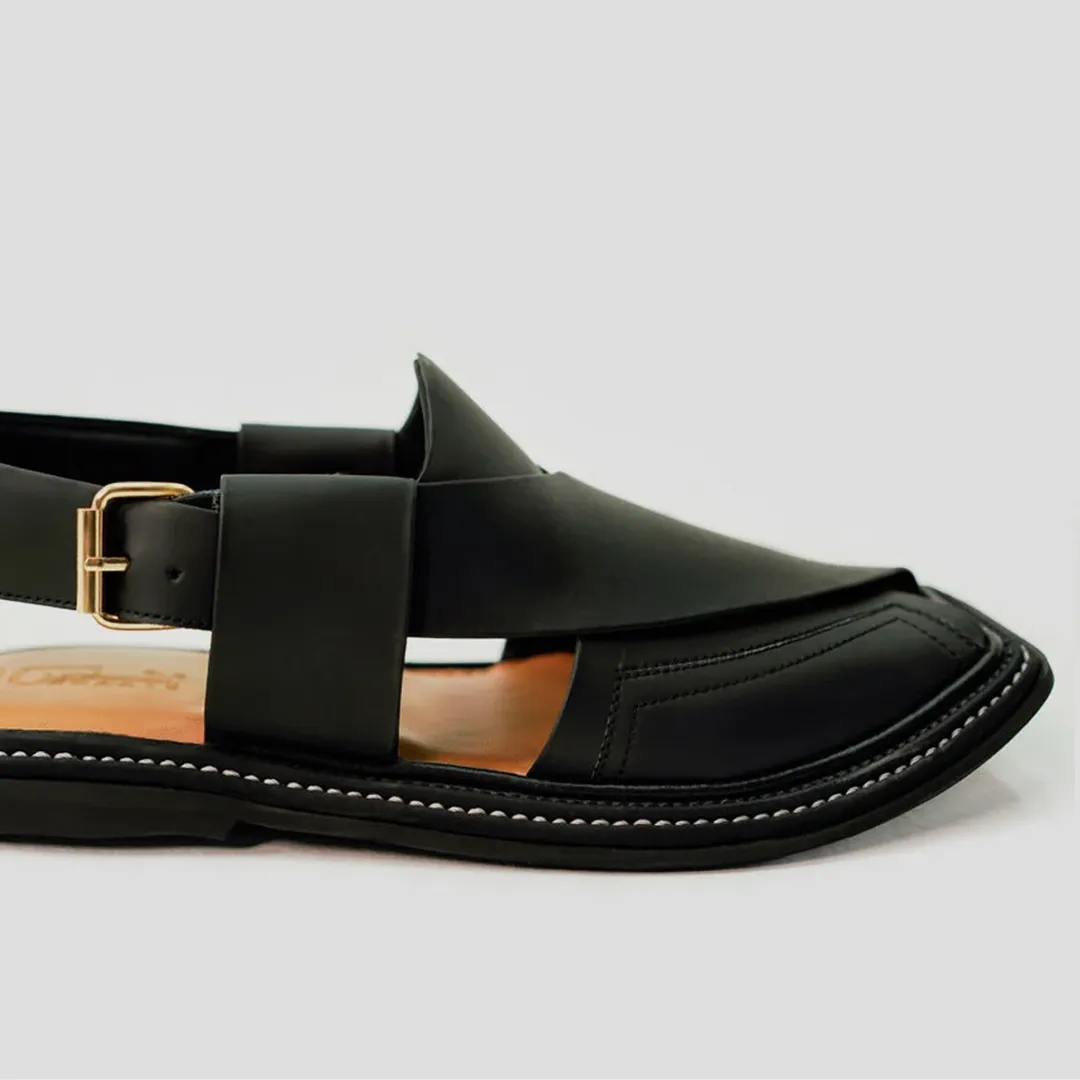 Peshawri Chappals black rubber