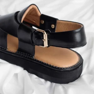 Kaptaan Chappal - Black Color