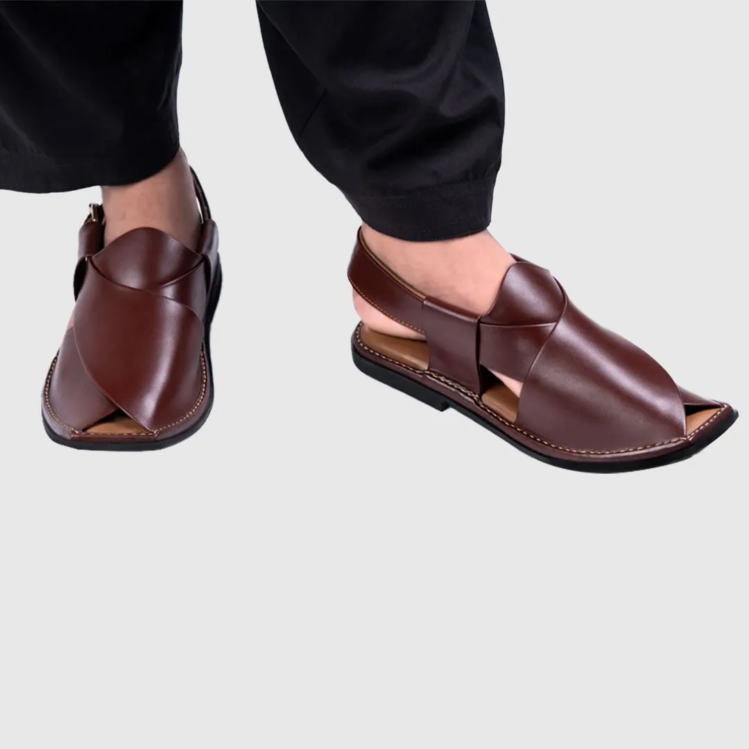 Premium Peshawari Chappals Burgundy For Men