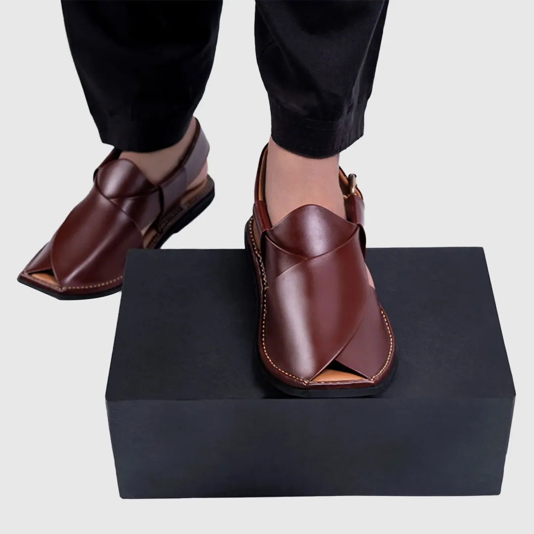 Premium Peshawari Chappals Burgundy