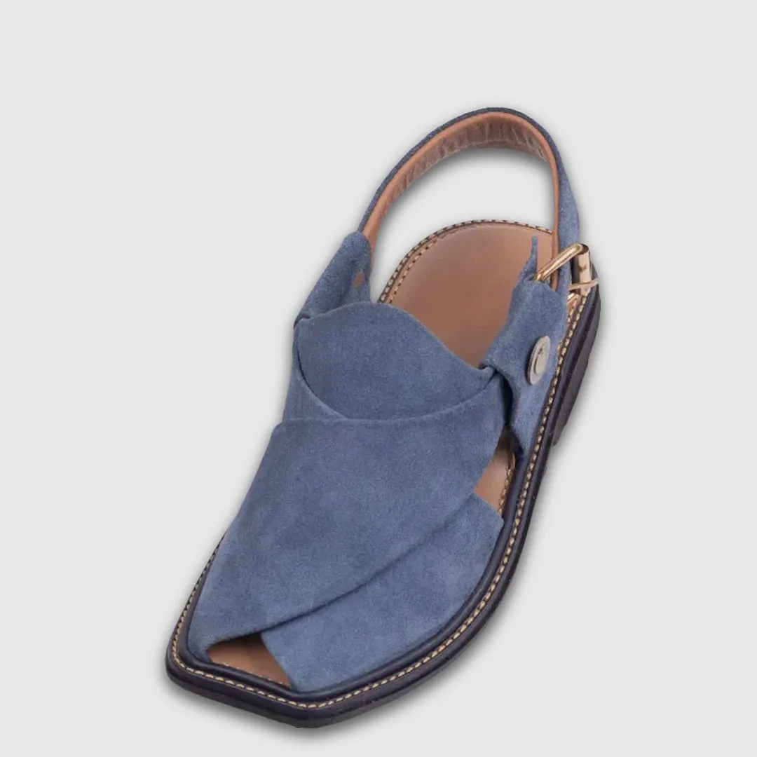 Blue Color Suede Traditional Chappal