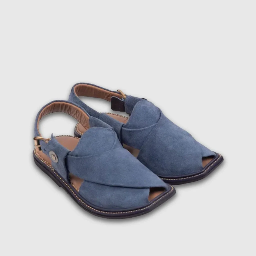 Suede Blue Peshawari Chappal Suede Blue Peshawari Chappal