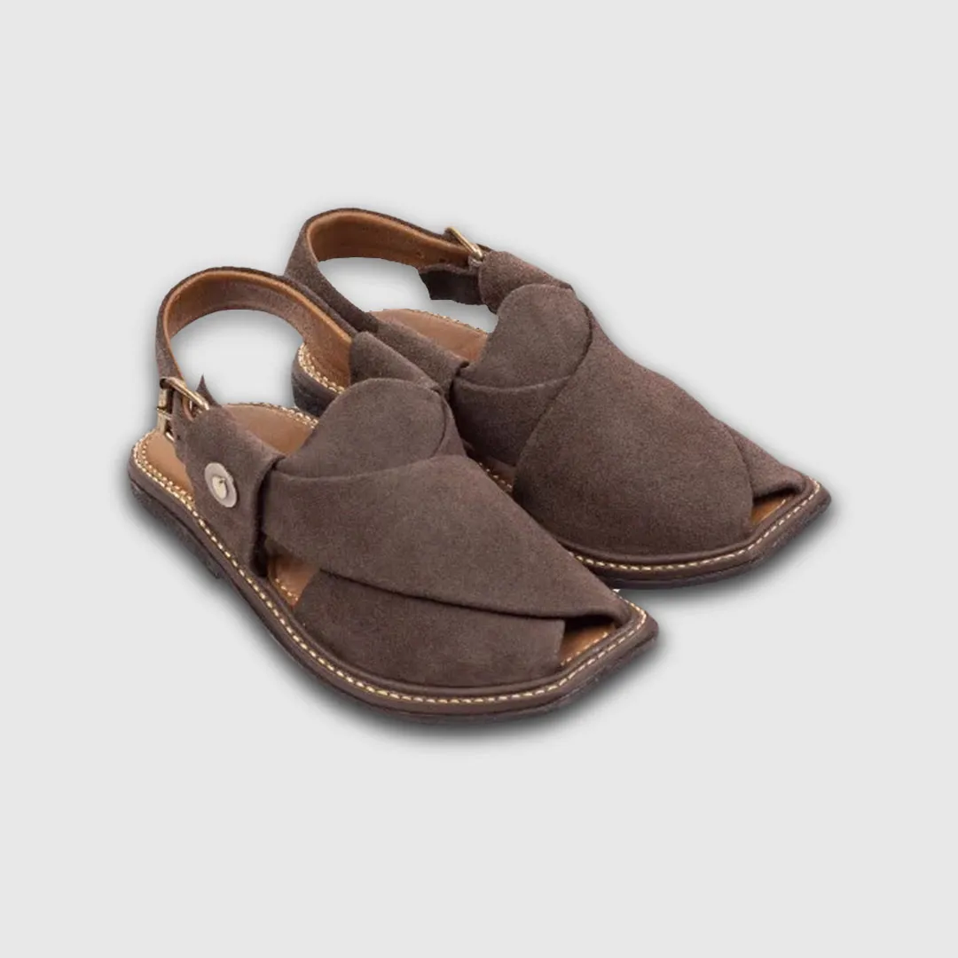 Brown Suede Peshawari Chappal New Style