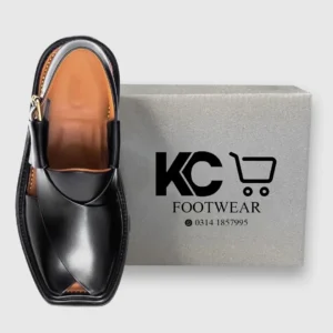 Black Round Shape Zalmi Chappal