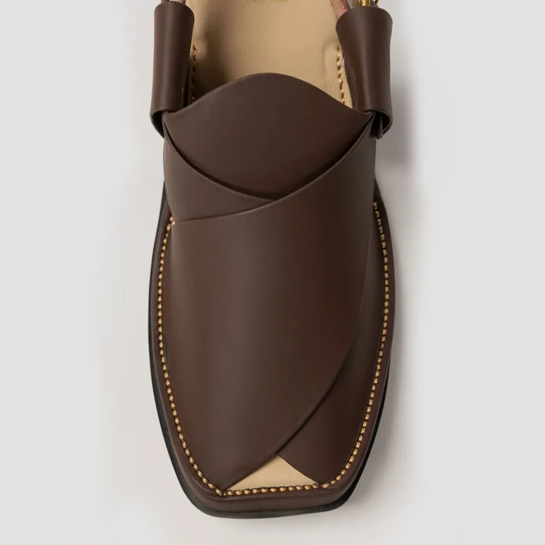 Dark brown mens peshawari leather