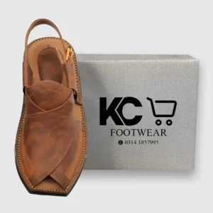 Peshawari Chappal Genuine Leather T Shape Charsadda Chappal Brown